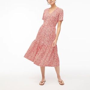 J crew factory V-neck tiered knit midi dress